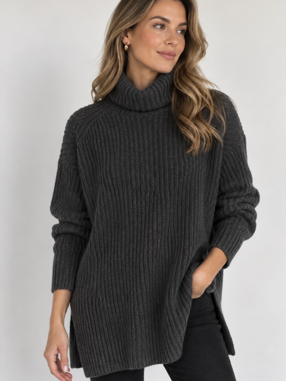 Thakoon 100% Lambswool Oversized Turtleneck Sweater S